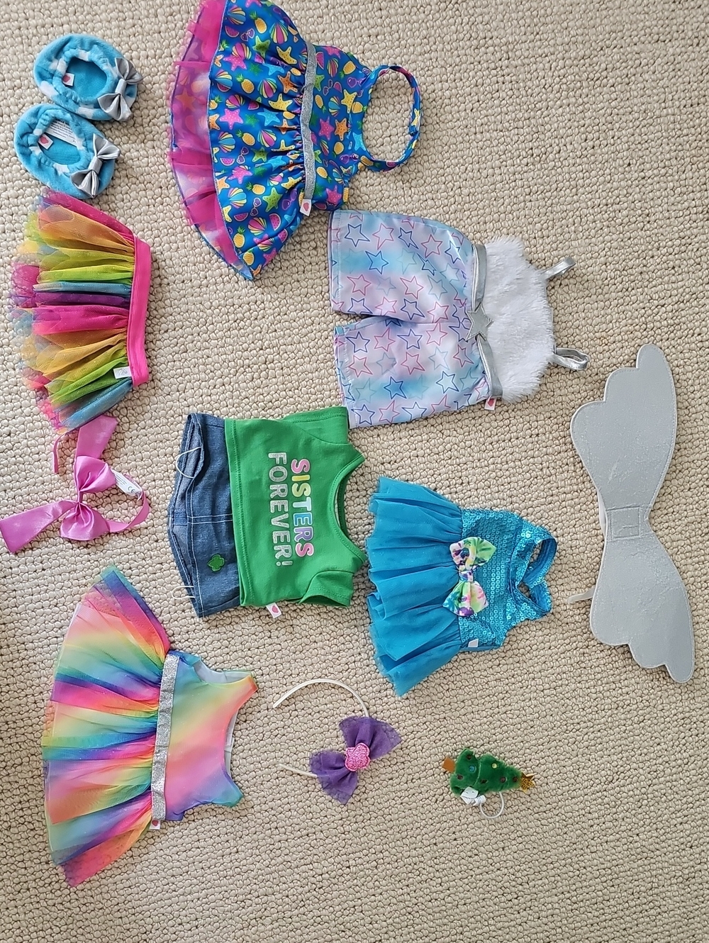 Build-A-Bear Fun, Rainbow, Clothing Lot